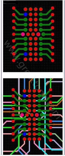 焊盤內過孔用于內部，而外部引腳在0.5mm柵格上扇出-深圳宏力捷