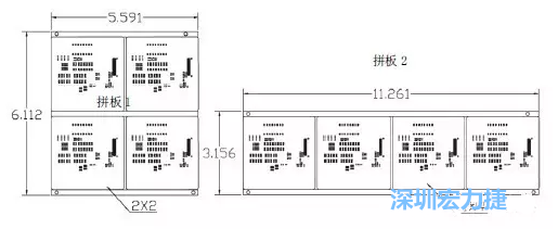 如圖9所示在兩種拼板中PCB單元的排列方式不同。拼板方式是V-CUT。這兩種拼板尺寸有明顯的的差異，將導致各自所需的生產拼板尺寸改變-深圳宏力捷