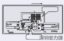 圖2：升壓電路的PCB設計示例。